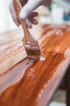 polyurethane drying on wood